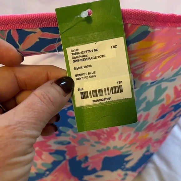 Lilly Pulitzer beverage Tote - Bennet Blue Bat Dreamin - Picture 2 of 6